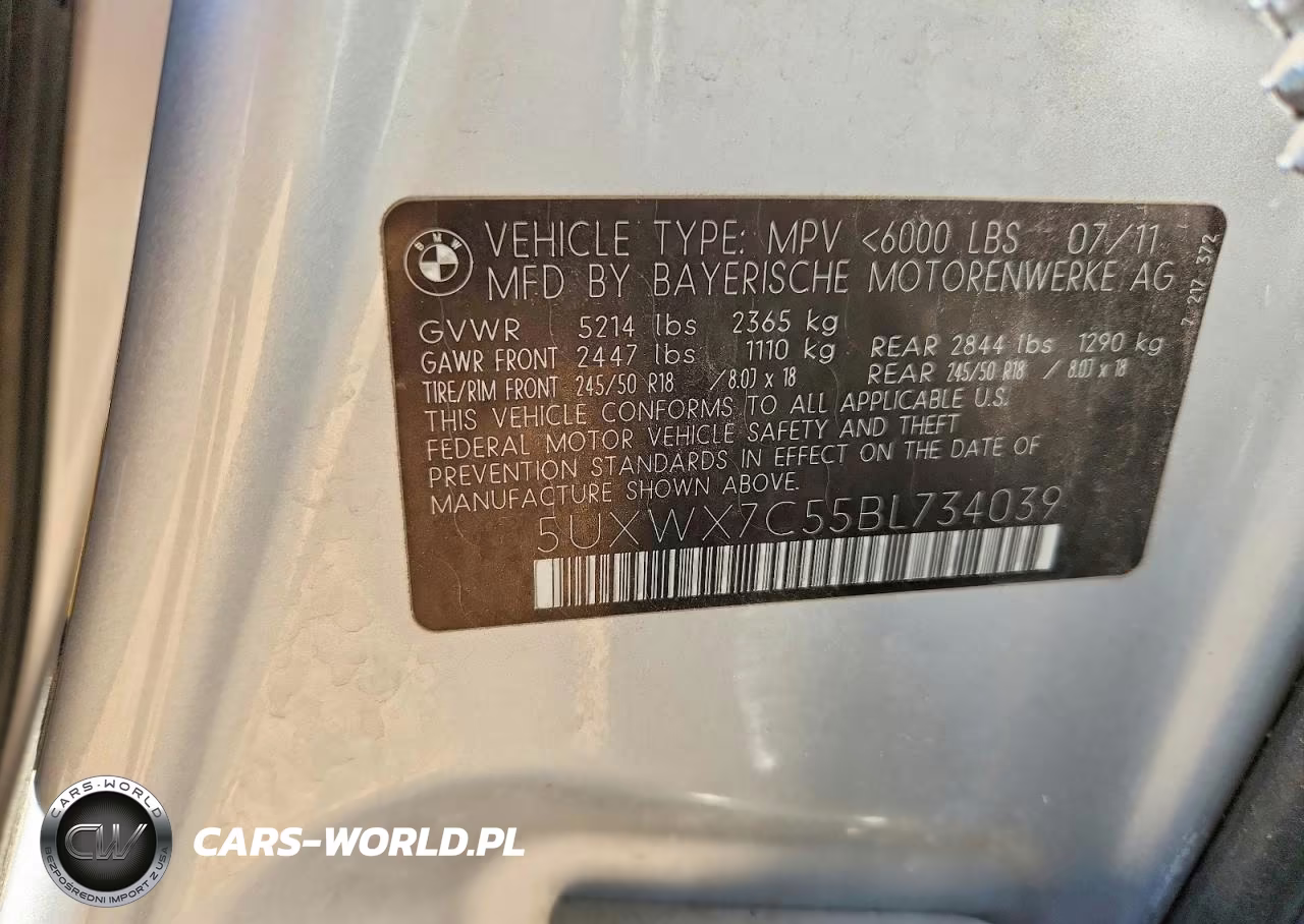 2011 BMW X3 xDrive35I VIN:5UXWX7C55BL734039 - 13