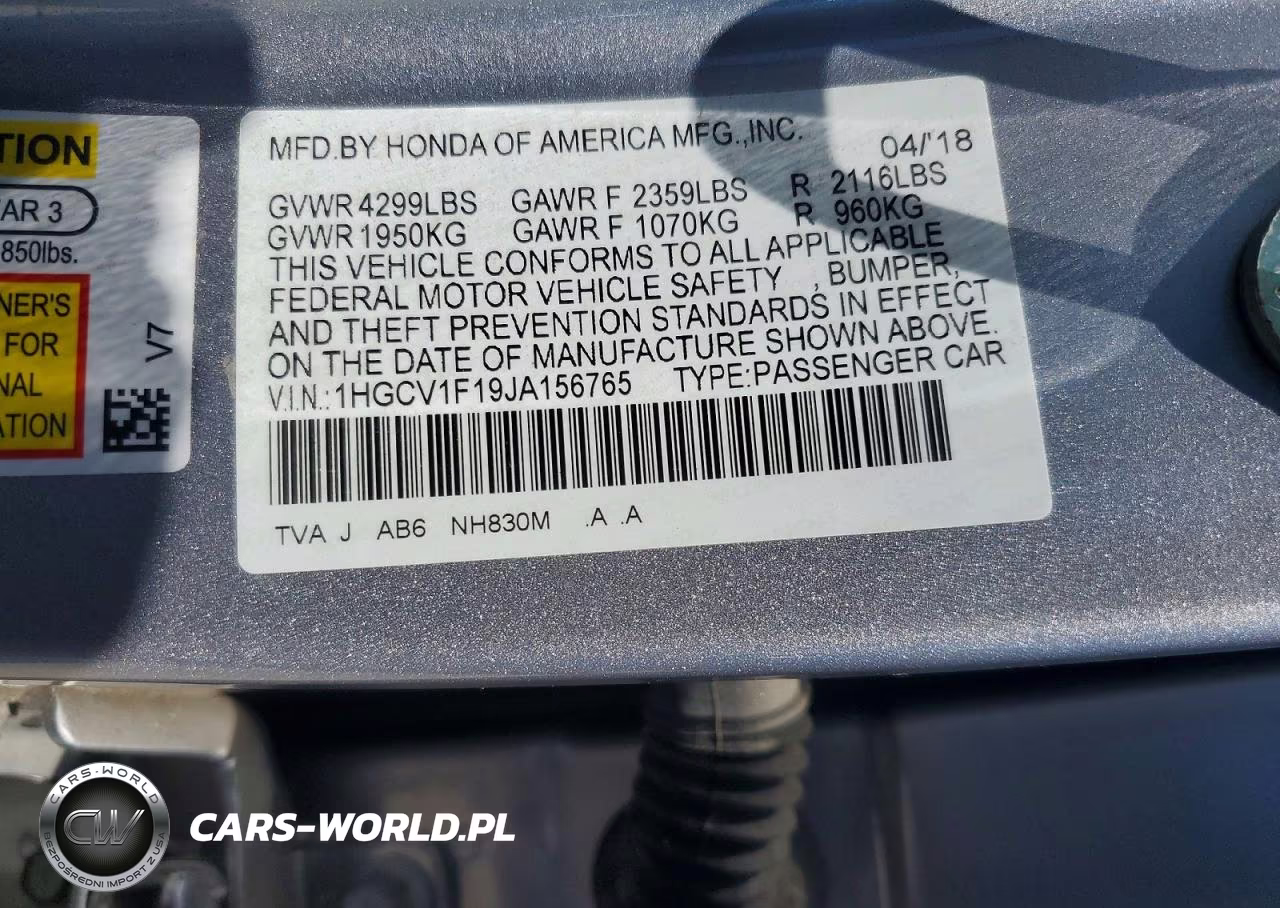 2018 Honda Accord Lx VIN:1HGCV1F19JA156765 - 12