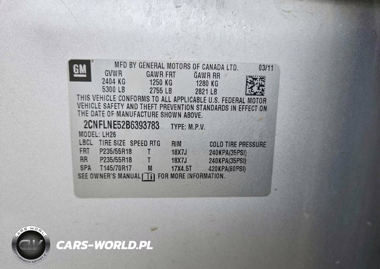 2011 Chevrolet Equinox Lt VIN:2CNFLNE52B6393783 - 13