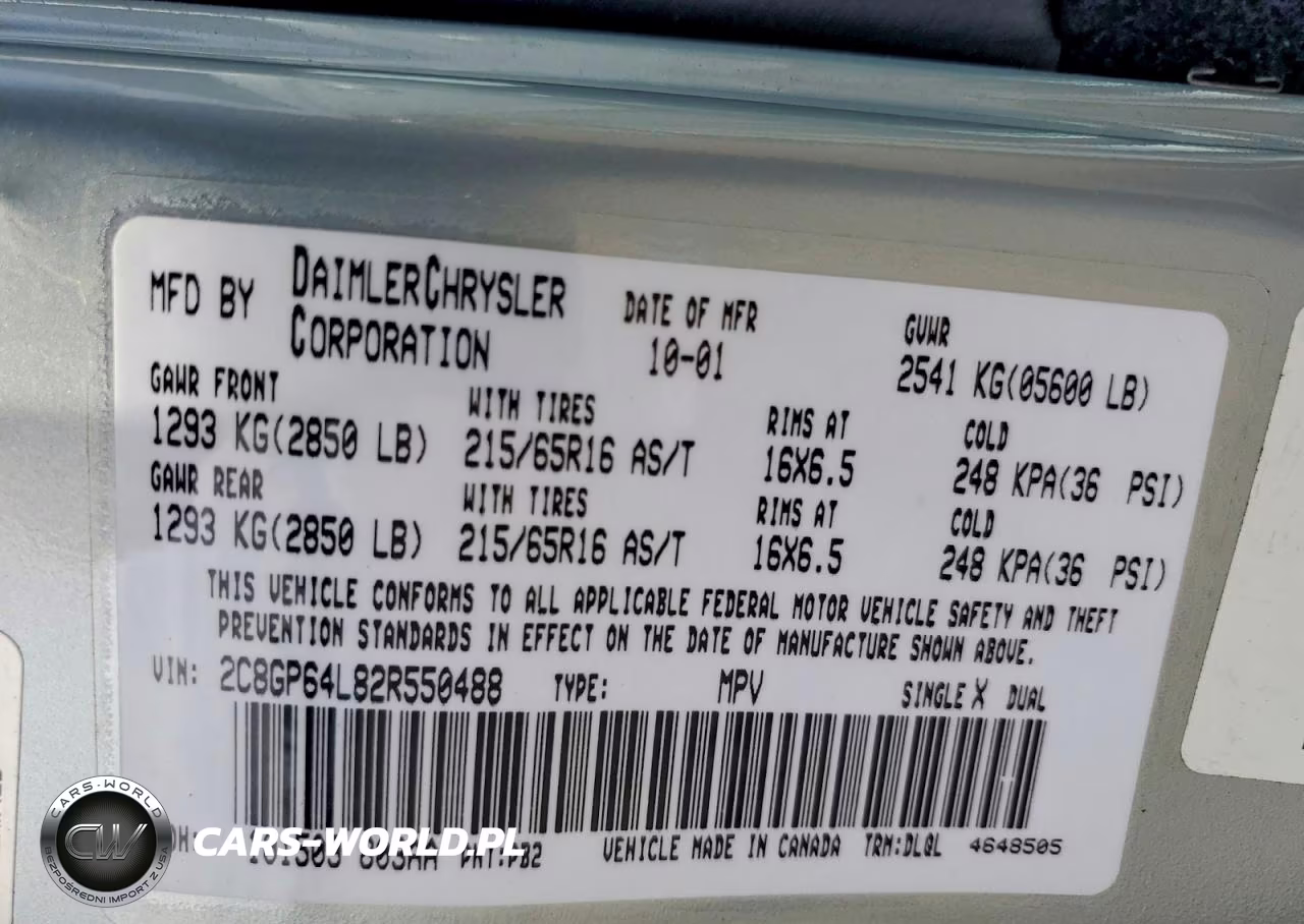 2002 Chrysler Town & Country Limited VIN:2C8GP64L82R550488 - 12
