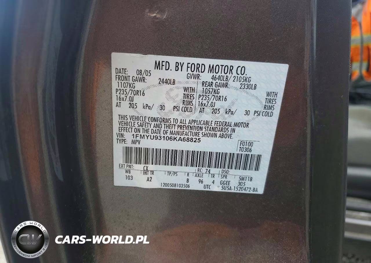 2006 Ford Escape Xlt VIN:1FMYU93106KA68825 - 14