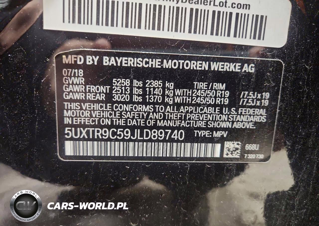 2018 BMW X3 xDrive30I VIN:5UXTR9C59JLD89740 - 13