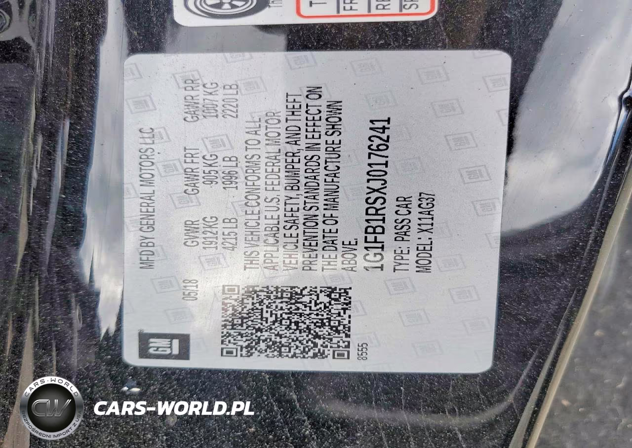 2018 Chevrolet Camaro Lt VIN:1G1FB1RSXJ0176241 - 12