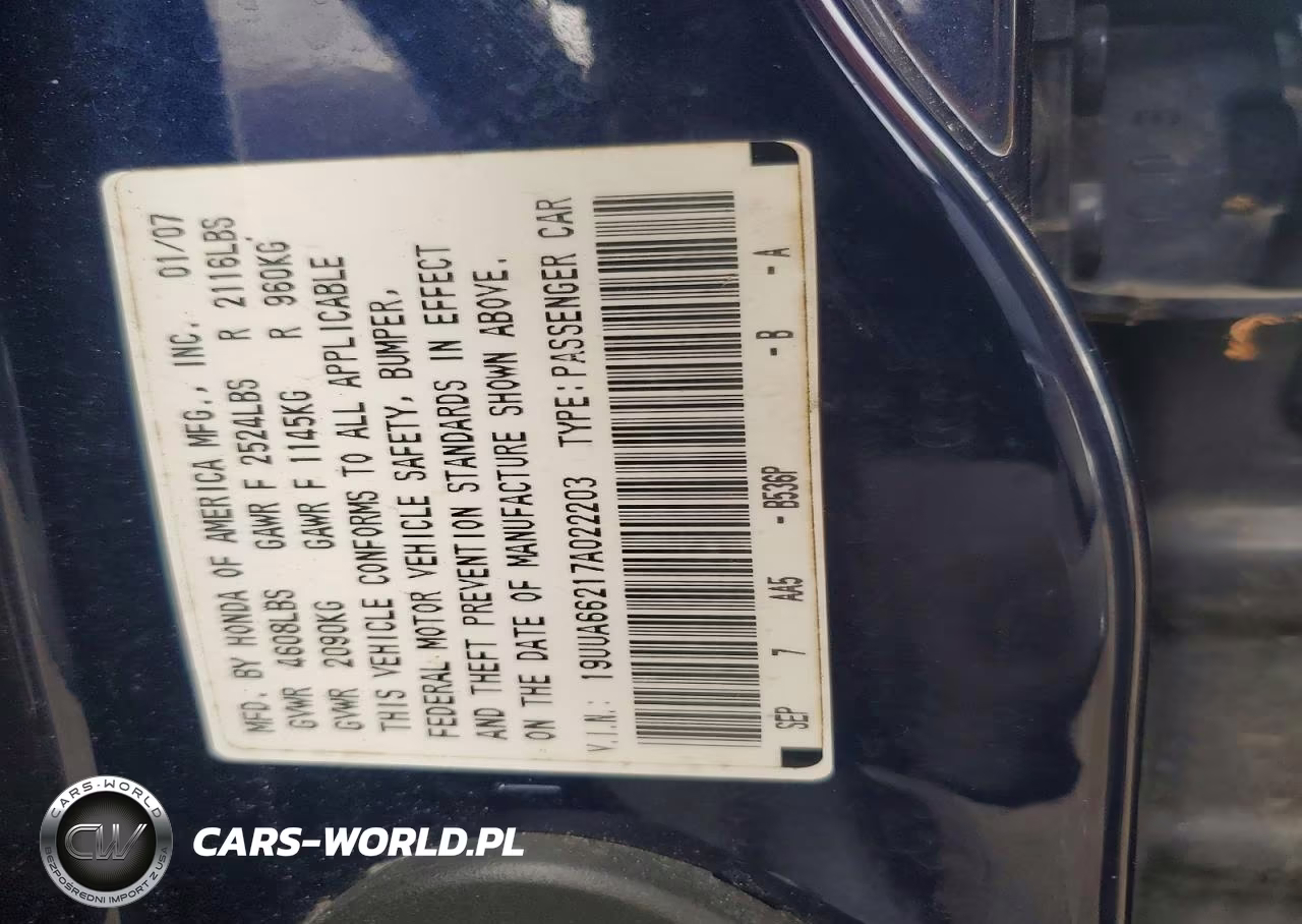 2007 Acura Tl VIN:19UUA66217A022203 - 12