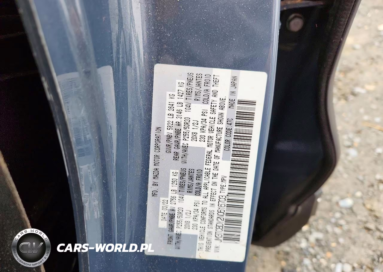 2022 Mazda Cx-9 Grand Touring VIN:JM3TCBDY2N0616703 - 13
