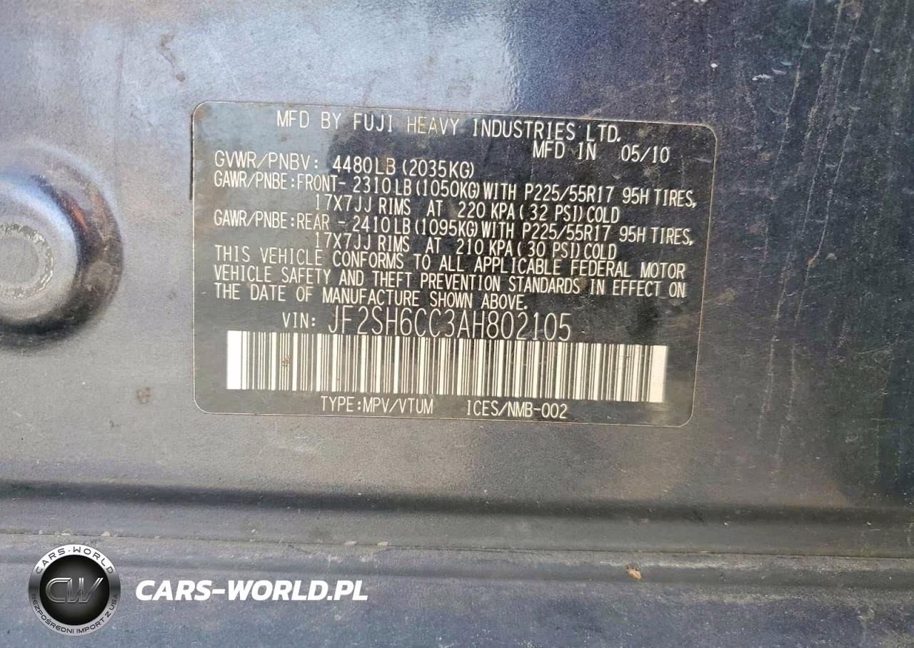 2010 Suba Forester VIN:JF2SH6CC3AH802105 - 12