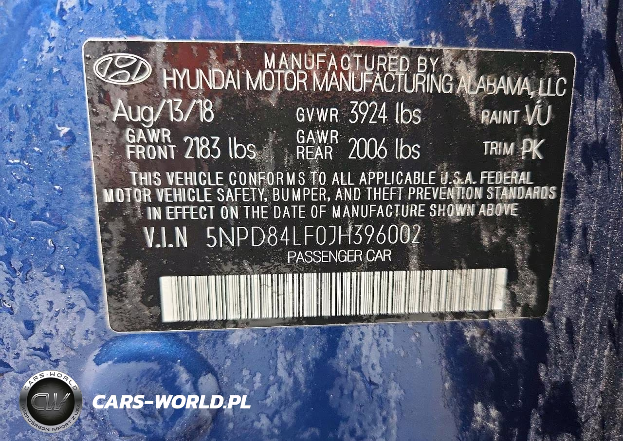 2018 Hyundai Elantra Sel VIN:5NPD84LF0JH396002 - 13