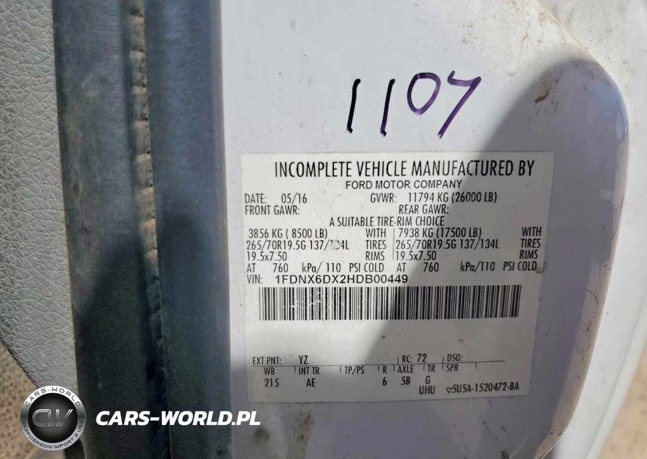 2017 Ford F650 Super Duty VIN:1FDNX6DX2HDB00449 - 10