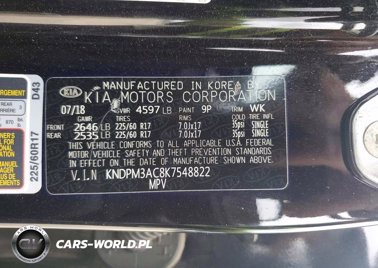 2019 Kia Sportage Lx VIN:KNDPM3AC8K7548822 - 12