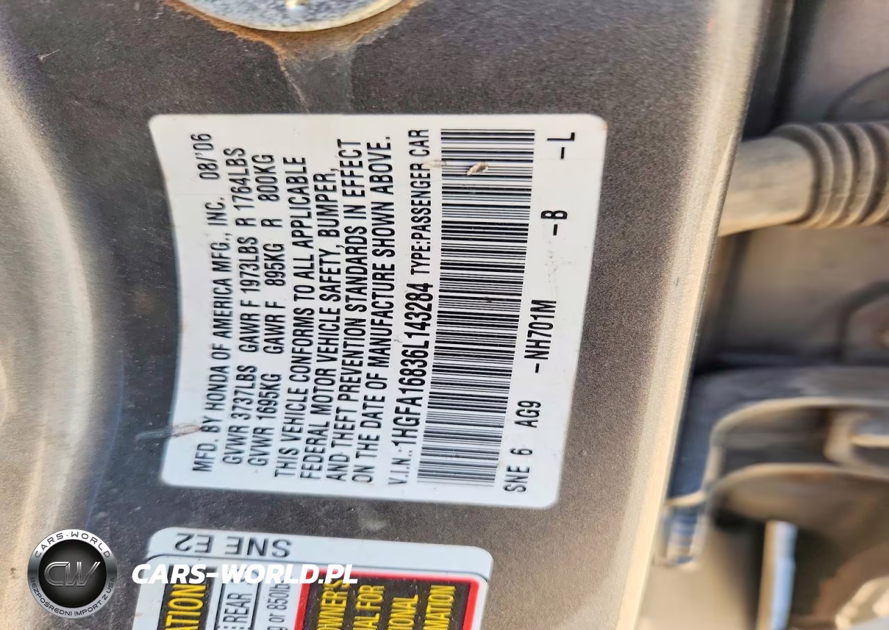 2006 Honda Civic Ex VIN:1HGFA16836L143284 - 12