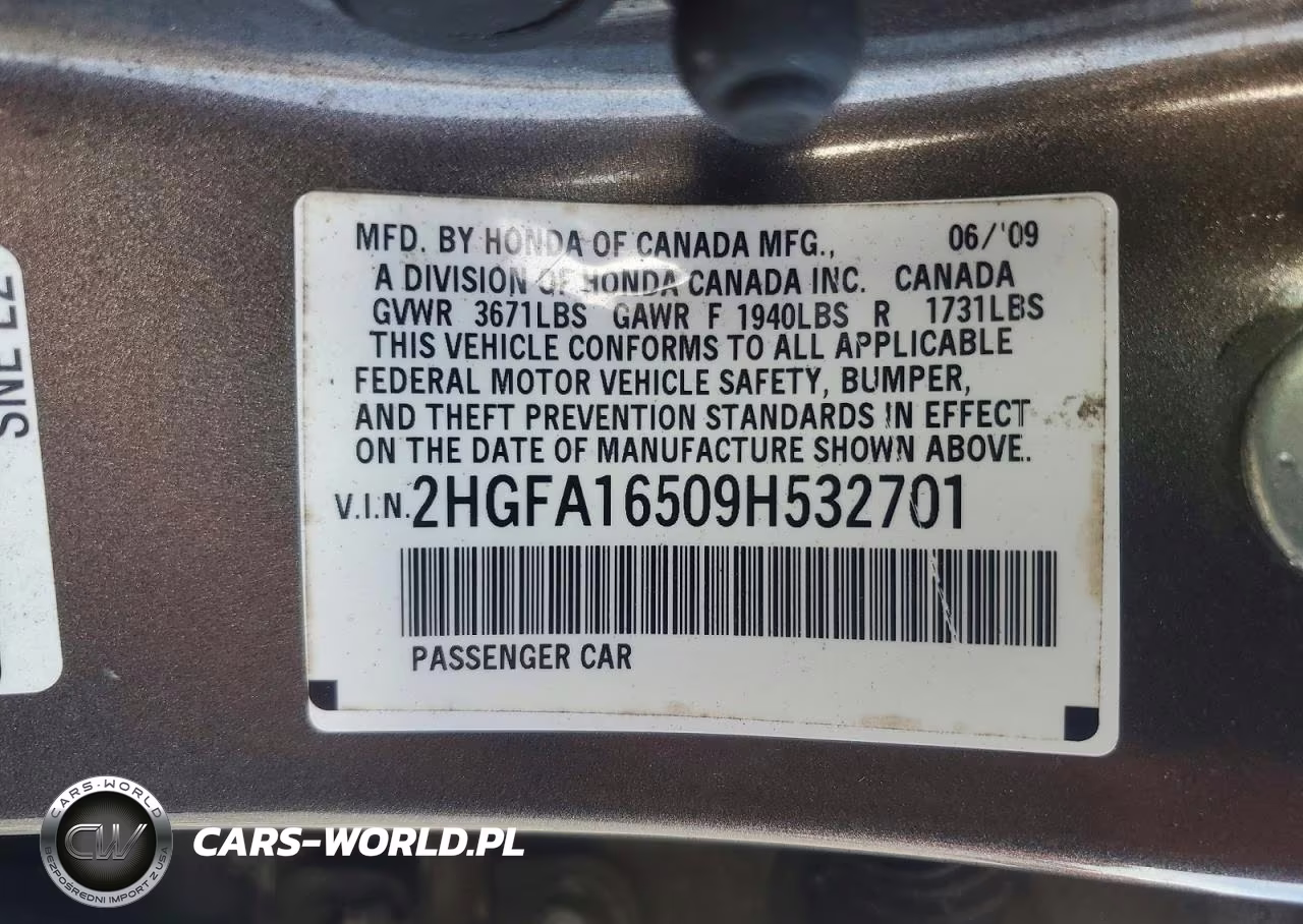 2009 Honda Civic Lx VIN:2HGFA16509H532701 - 11