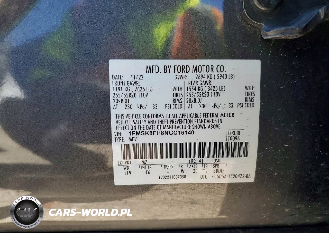 2022 Ford Explorer Limited VIN:1FMSK8FH8NGC16140 - 13