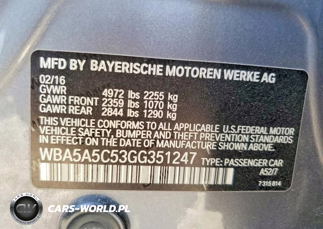 2016 BMW 528 I VIN:WBA5A5C53GG351247 - 12