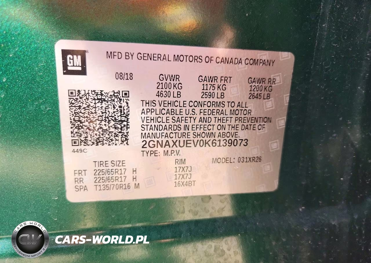 2019 Chevrolet Equinox Lt VIN:2GNAXUEV0K6139073 - 13