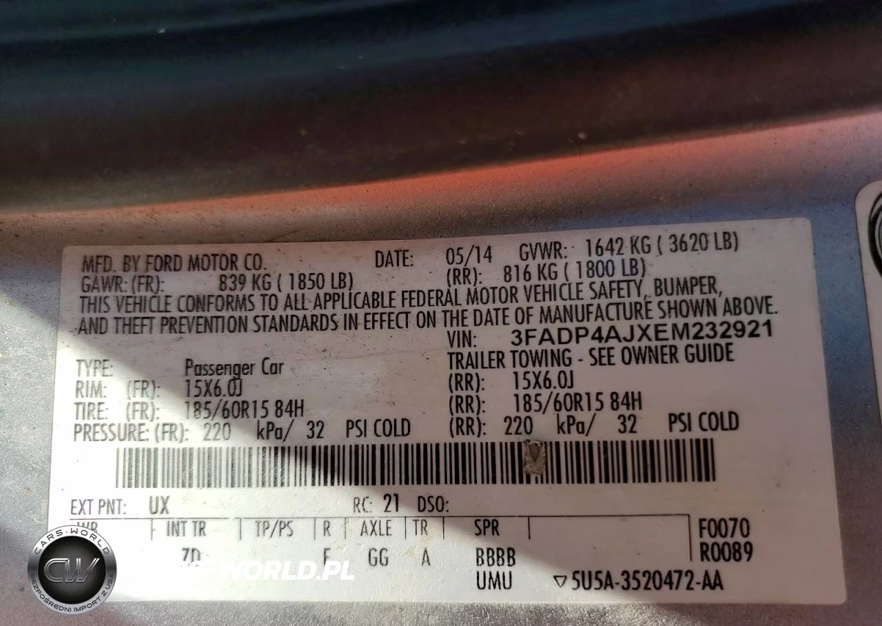 2014 Ford Fiesta S VIN:3FADP4AJXEM232921 - 13