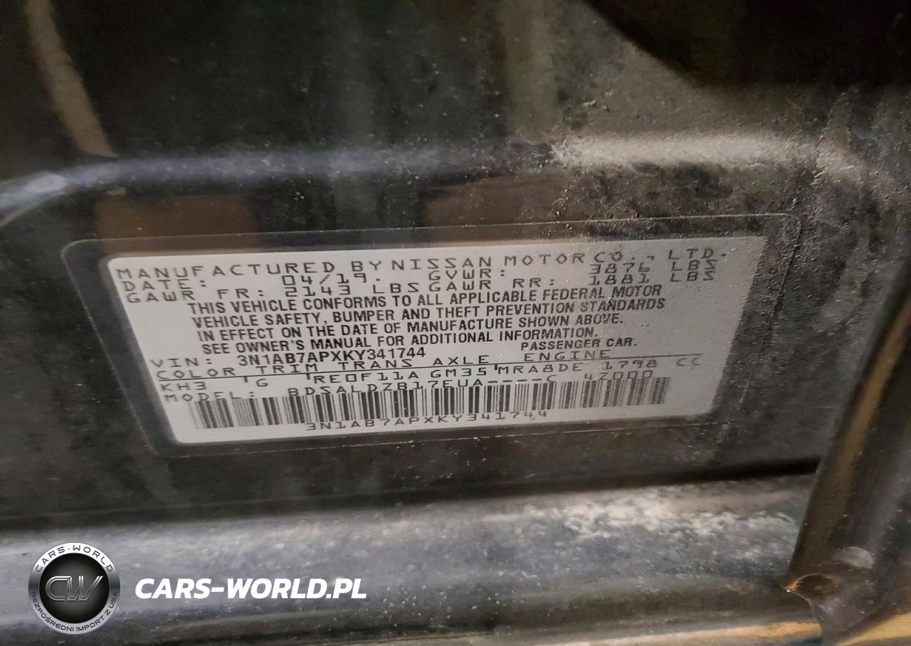 2019 Nissan Sentra Sv VIN:3N1AB7APXKY341744 - 13