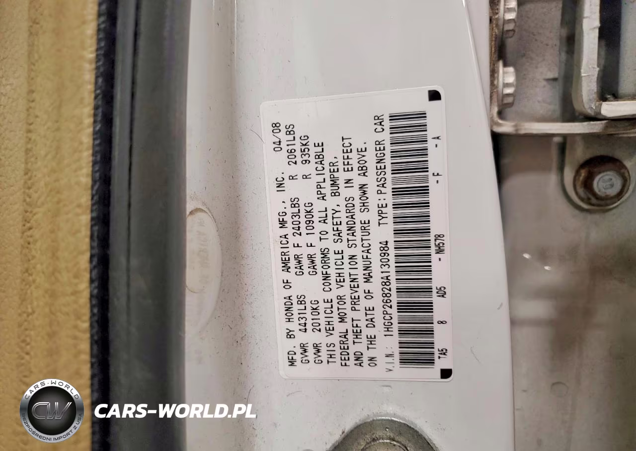 2008 Honda Accord Exl VIN:1HGCP26828A130984 - 12