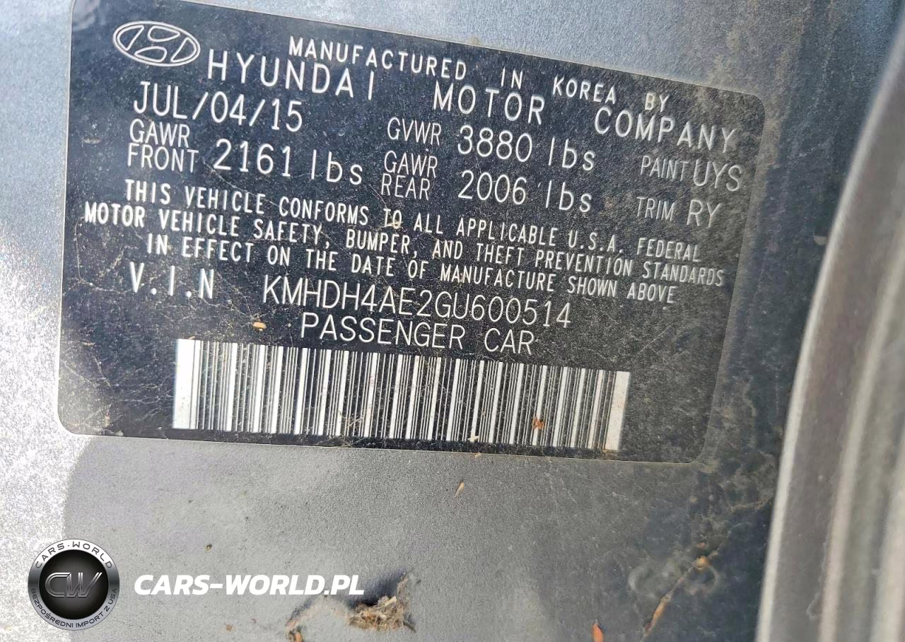 2016 Hyundai Elantra Value Edition VIN:KMHDH4AE2GU600514 - 13