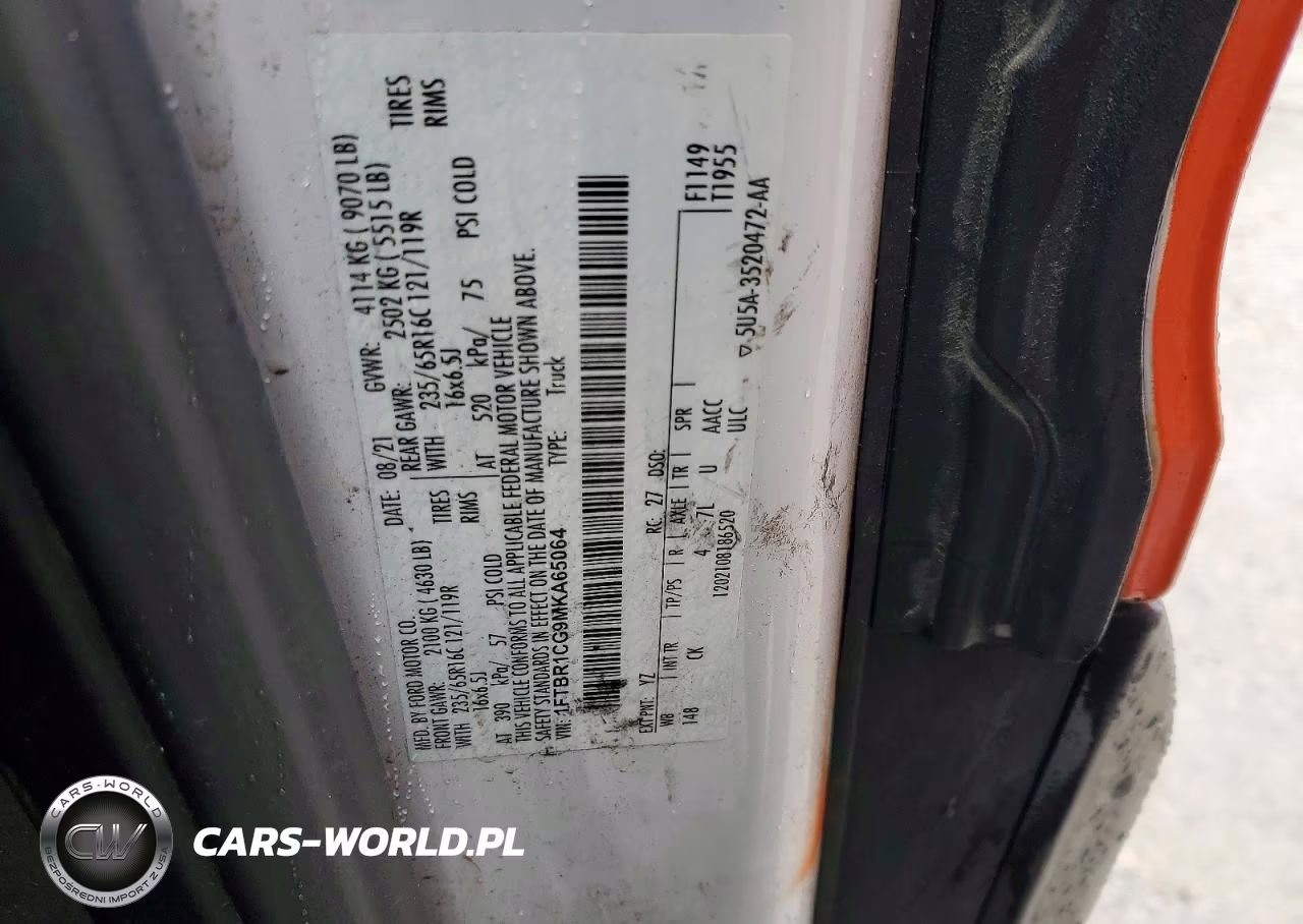 2021 Ford Transit T-250 VIN:1FTBR1CG9MKA65064 - 12
