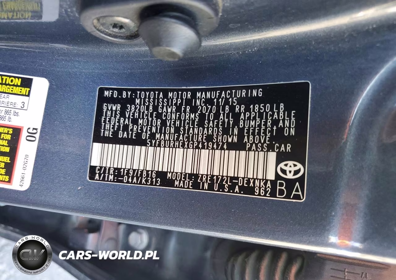 2016 Toyota Corolla Le VIN:5YFBURHEXGP419474 - 12