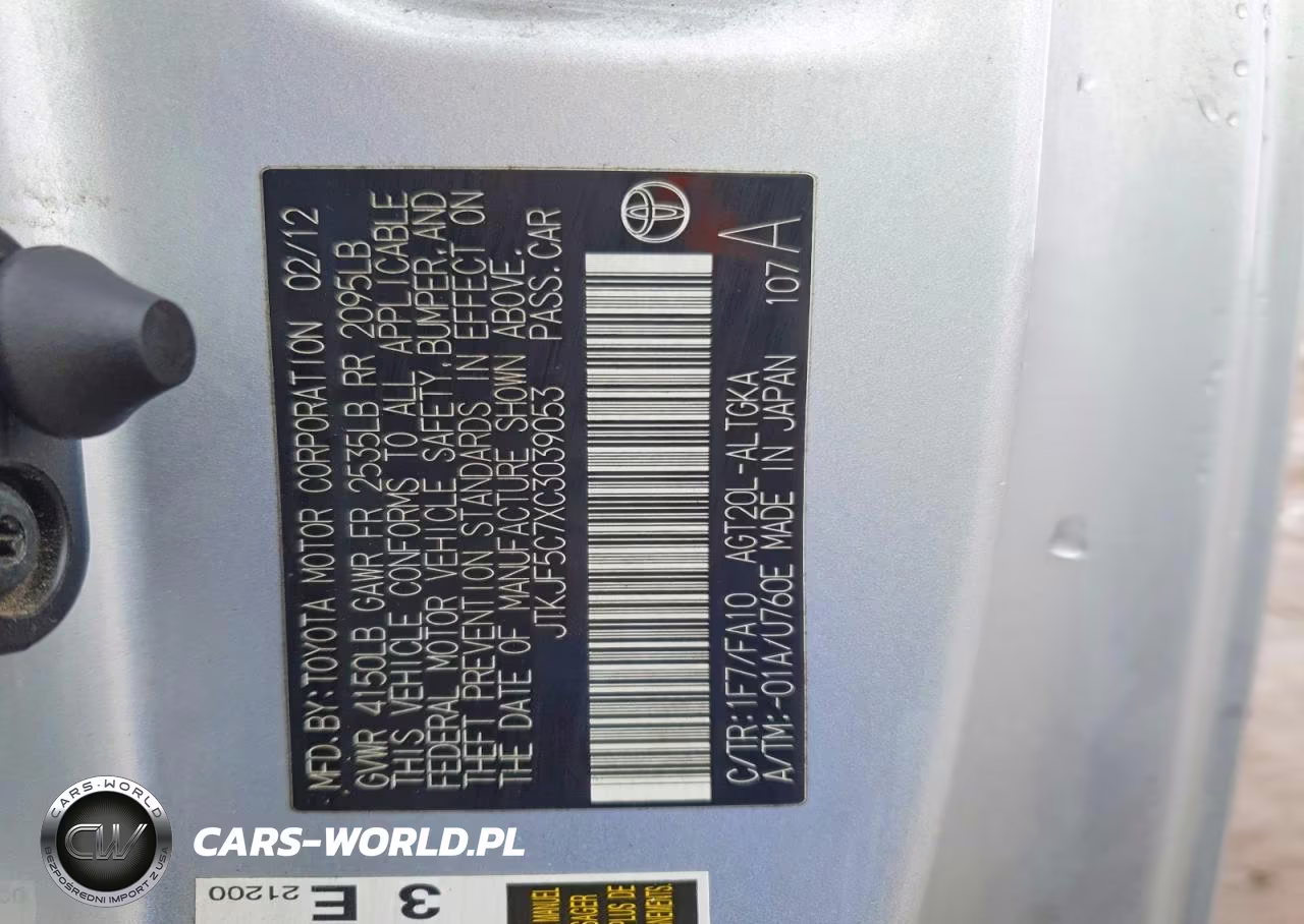2012 Scion Tc Base VIN:JTKJF5C7XC3039053 - 12