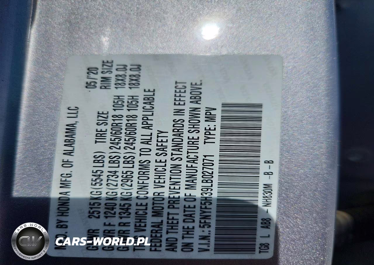 2020 Honda Pilot Ex VIN:5FNYF5H39LB027071 - 13
