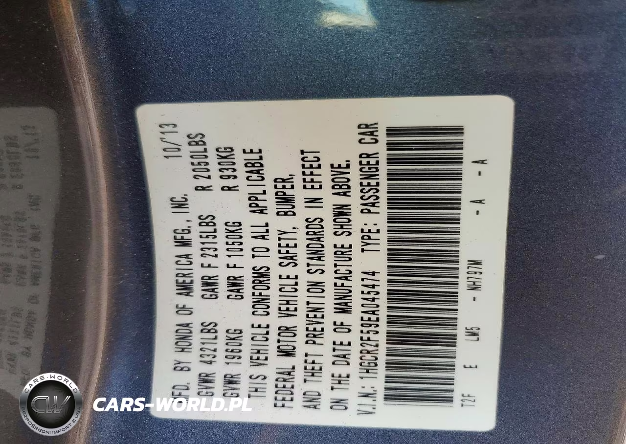 2014 Honda Accord Sport VIN:1HGCR2F59EA045474 - 13