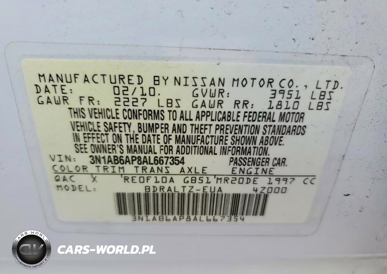 2010 Nissan Sentra 2.0 VIN:3N1AB6AP8AL667354 - 12
