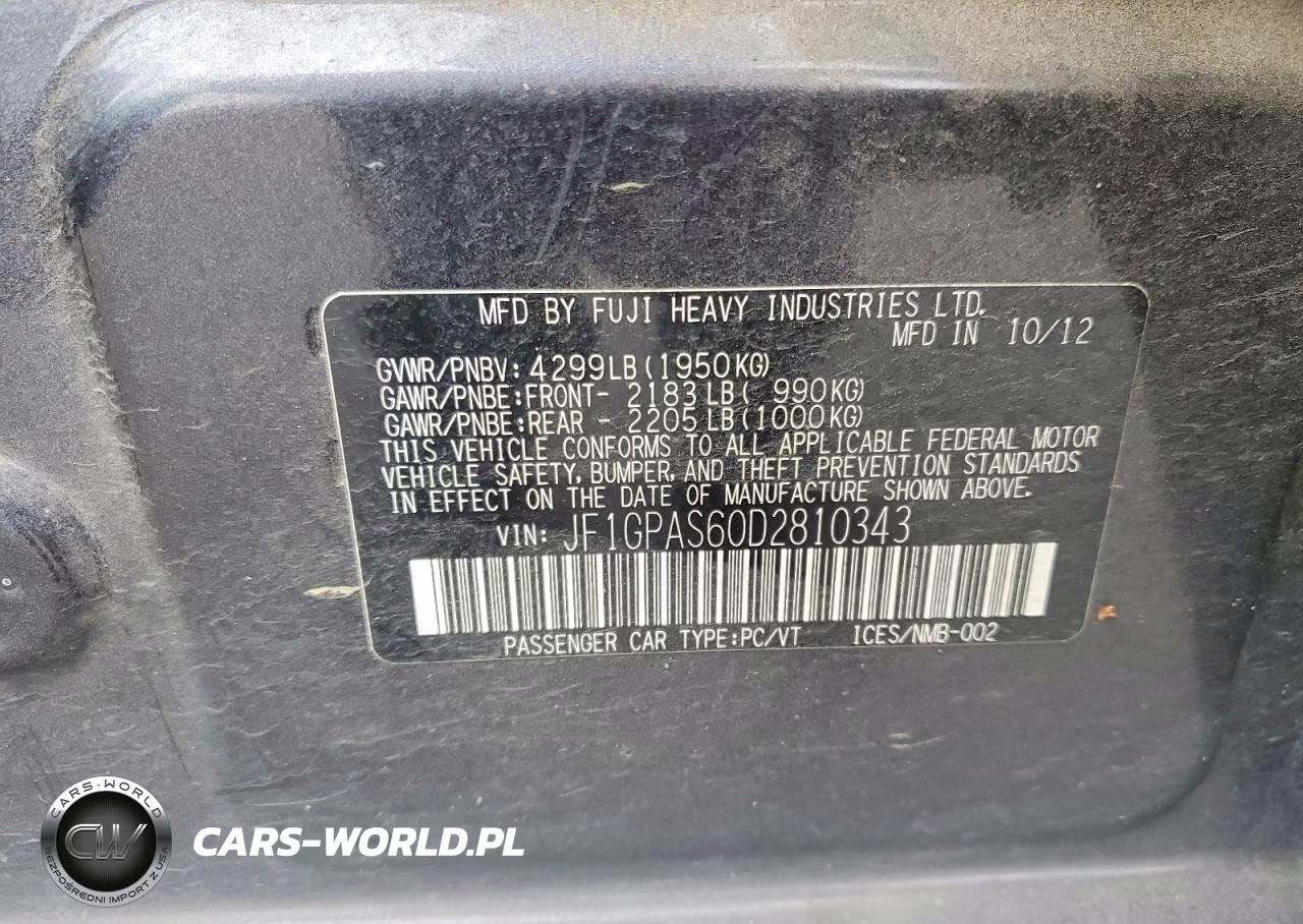 2013 Subaru Impreza Sport Limited VIN:JF1GPAS60D2810343 - 12