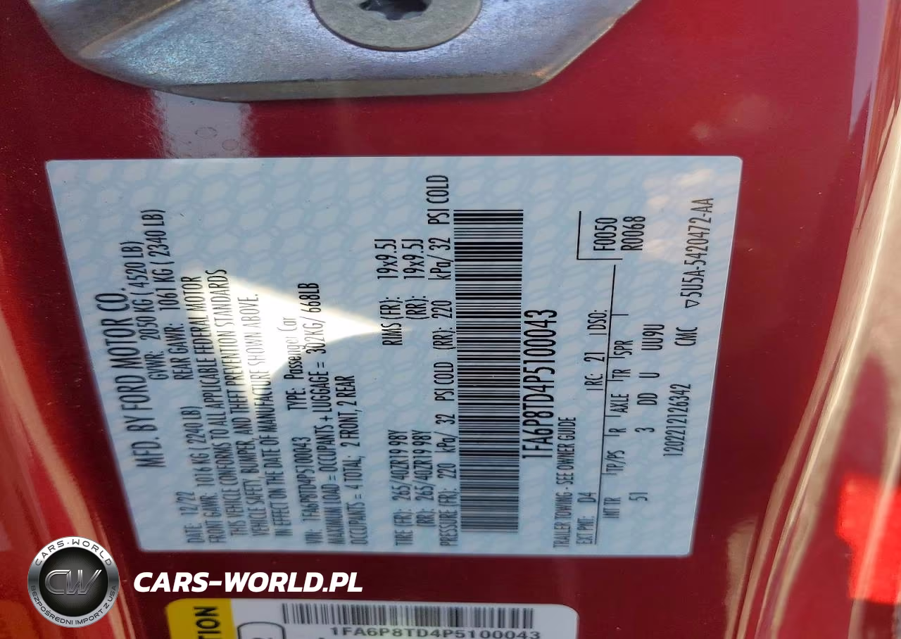 2023 Ford Mustang VIN:1FA6P8TD4P5100043 - 12