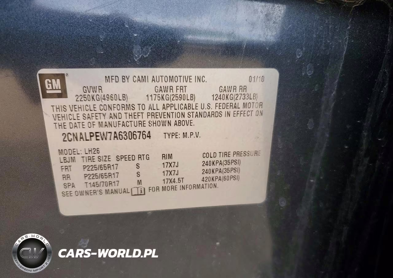 2010 Chevrolet Equinox Lt VIN:2CNALPEW7A6306764 - 12