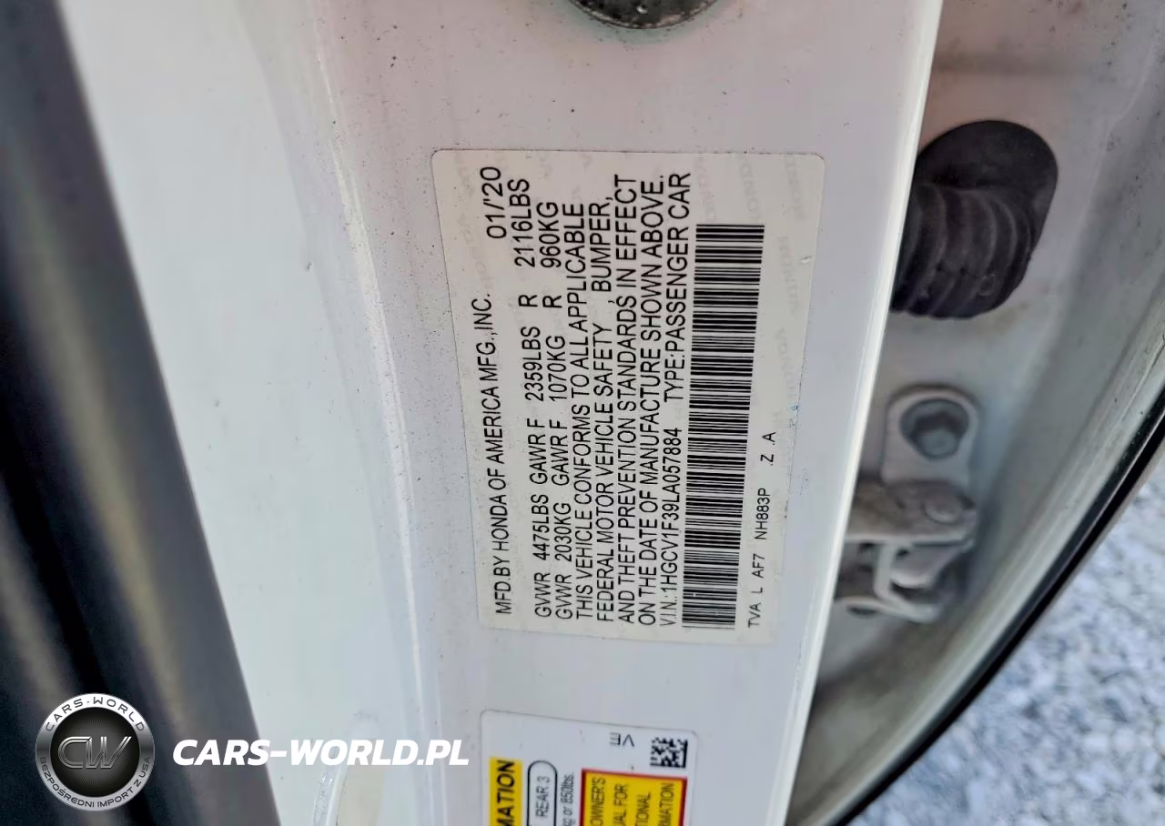 2020 Honda Accord Sport VIN:1HGCV1F39LA057884 - 12