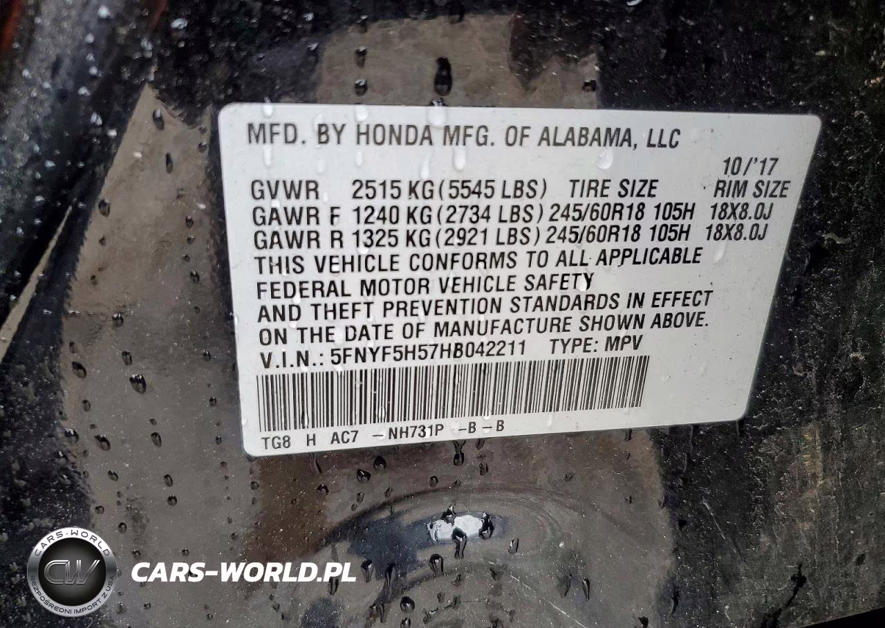 2017 Honda Pilot Exl VIN:5FNYF5H57HB042211 - 12
