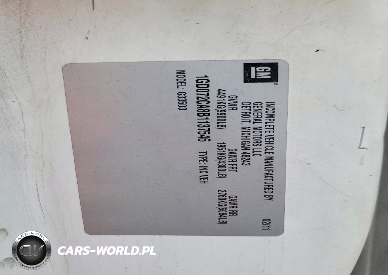 2011 GMC Savana Cutaway G3500 VIN:1GD072CA8B1137546 - 14