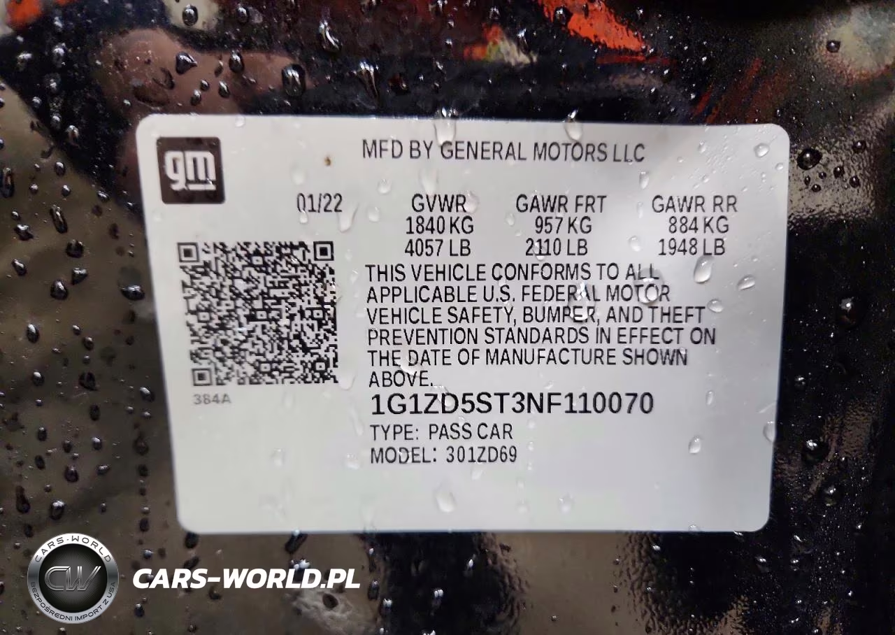 2022 Chevrolet Malibu Lt VIN:1G1ZD5ST3NF110070 - 12