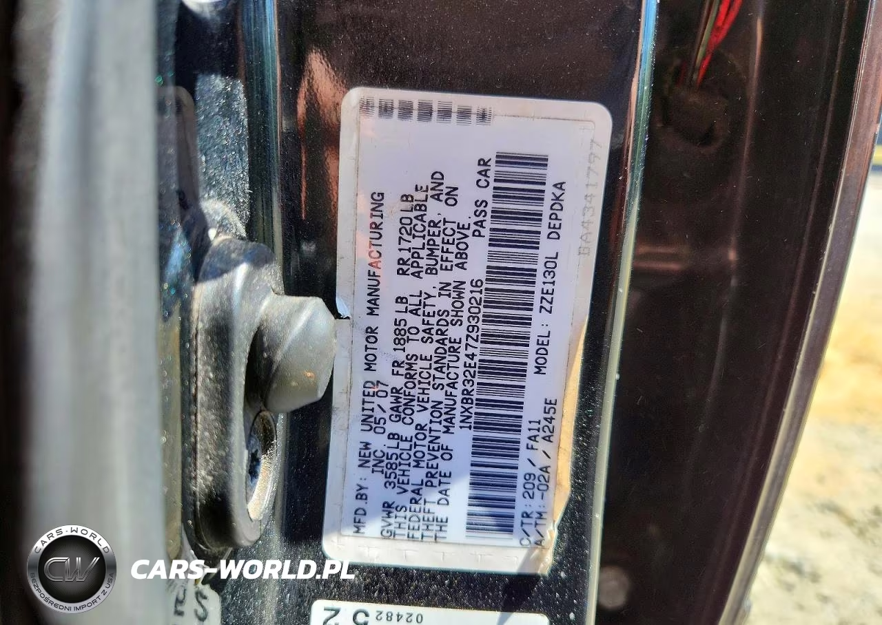 2007 Toyota Corolla Ce VIN:1NXBR32E47Z930216 - 12