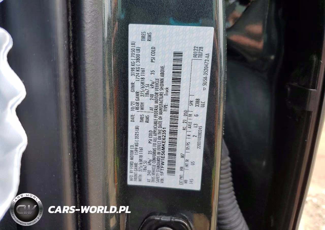 2021 Ford F150 Supercrew VIN:1FTFW1E56MKE62351 - 12