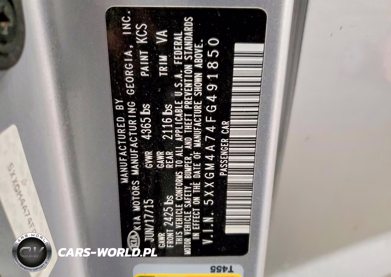 2015 Kia Optima Lx VIN:5XXGM4A74FG491850 - 13
