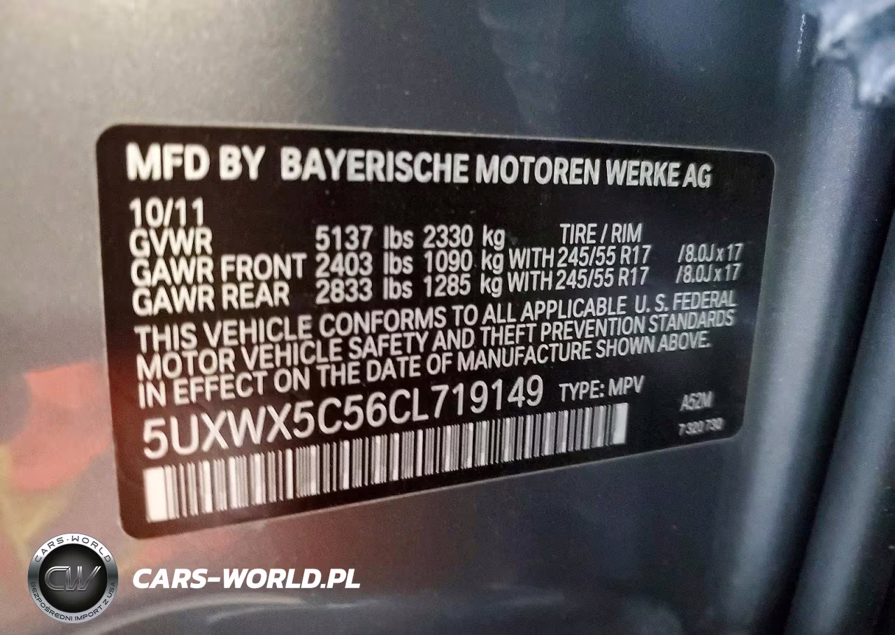 2012 BMW X3 xDrive28I VIN:5UXWX5C56CL719149 - 13
