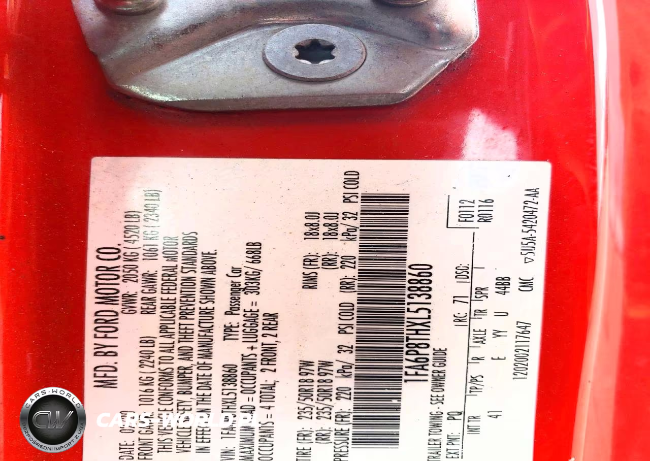 2020 Ford Mustang VIN:1FA6P8THXL5138860 - 13