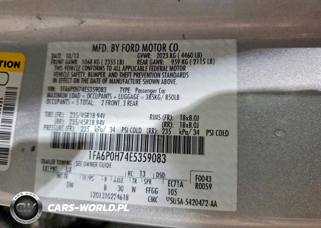 2014 Ford Fusion Se VIN:1FA6P0H74E5359083 - 12