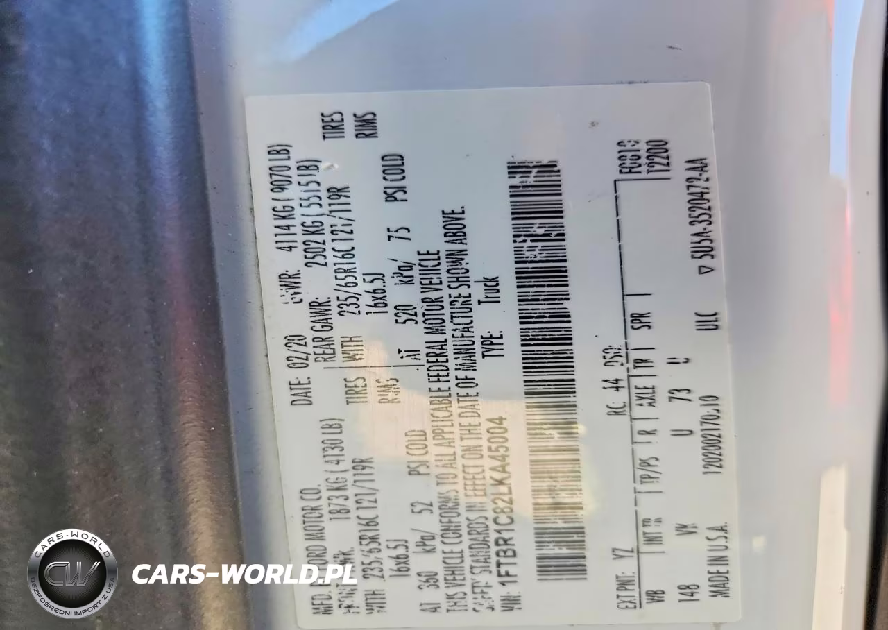 2020 Ford Transit 250 Delivery Van VIN:1FTBR1C82LKA45004 - 12