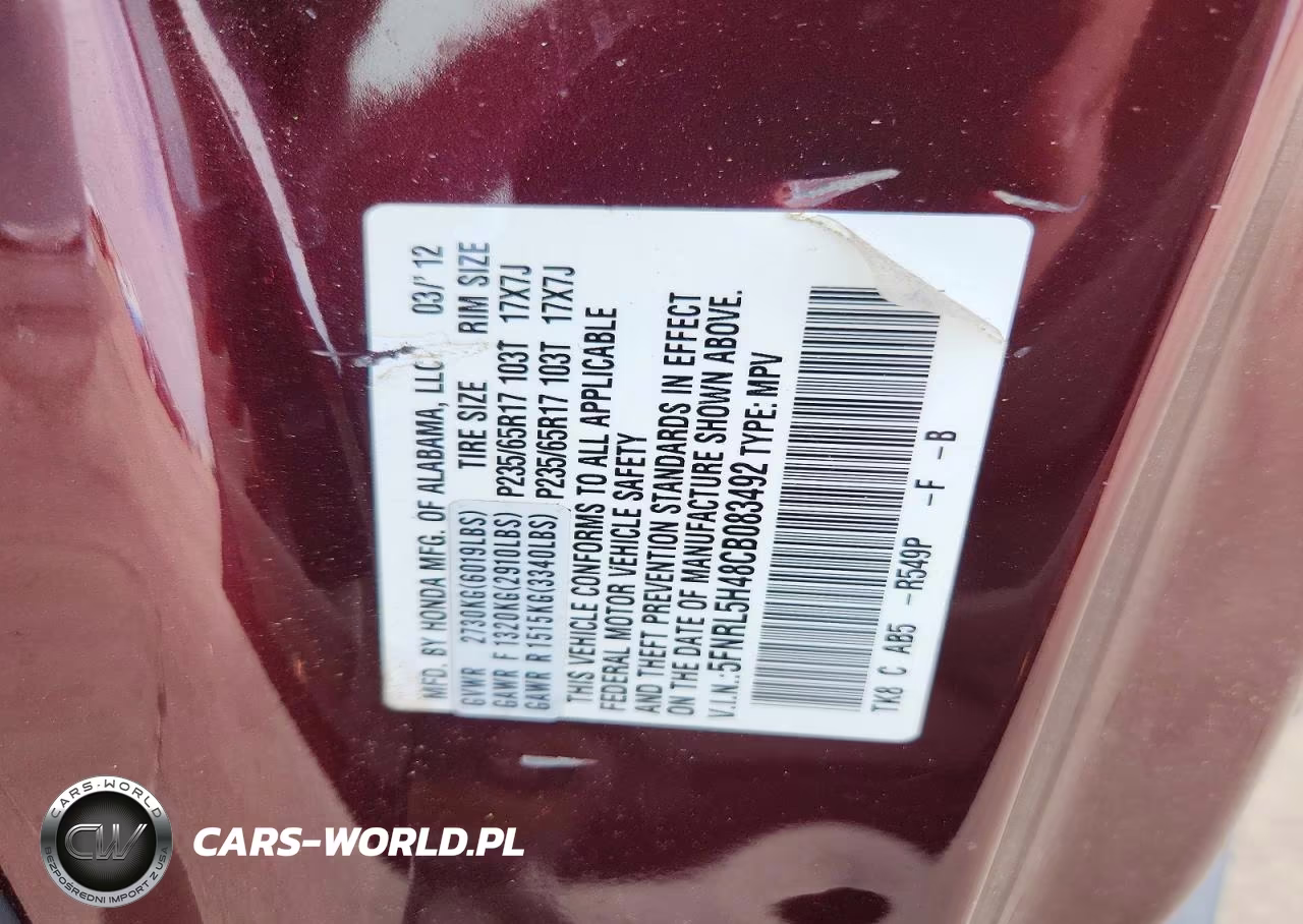 2012 Honda Odyssey VIN:5FNRL5H48CB083492 - 13