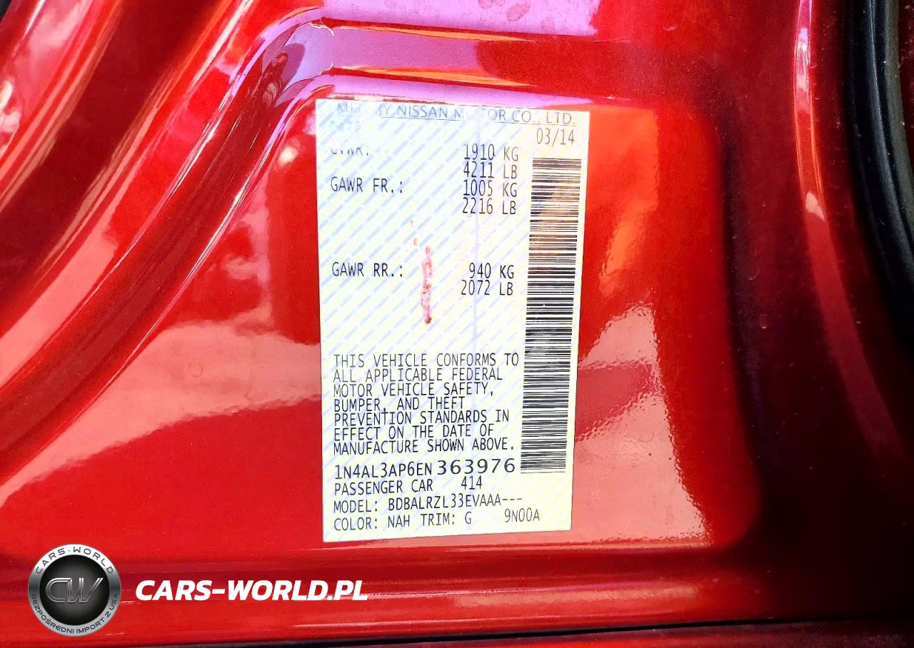 2014 Nissan Altima 2.5 VIN:1N4AL3AP6EN363976 - 12