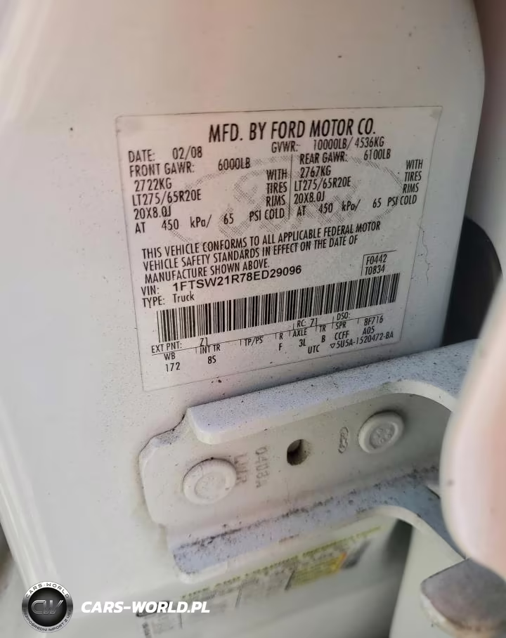 2008 Ford F250 Super Duty VIN:1FTSW21R78ED29096 - 12