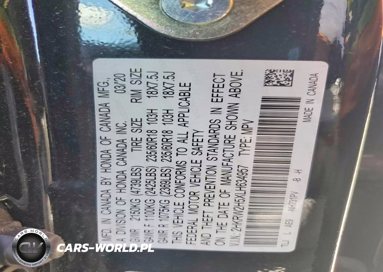 2020 Honda Cr-V Ex VIN:2HKRW2H5XLH634957 - 13