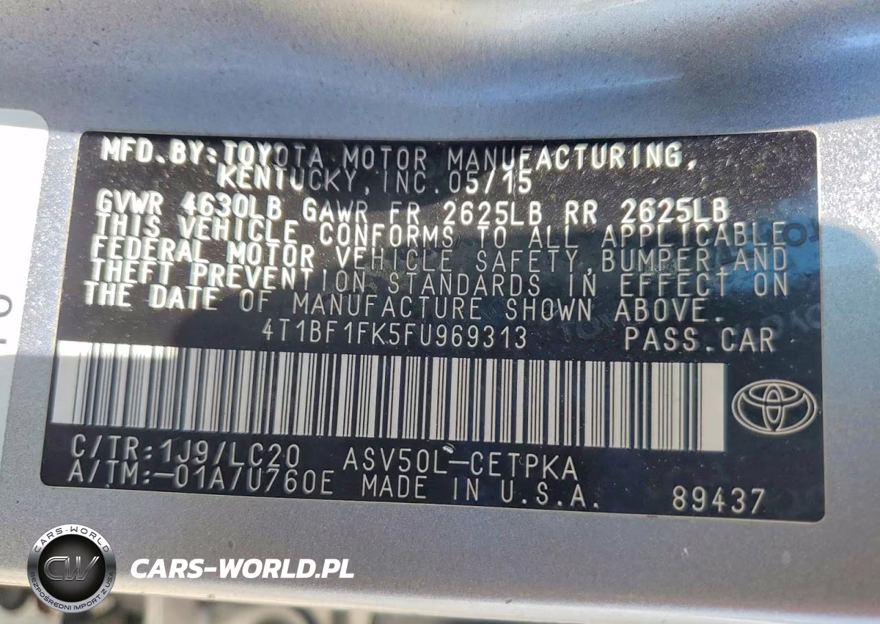 2015 Toyota Camry Xse VIN:4T1BF1FK5FU969313 - 12