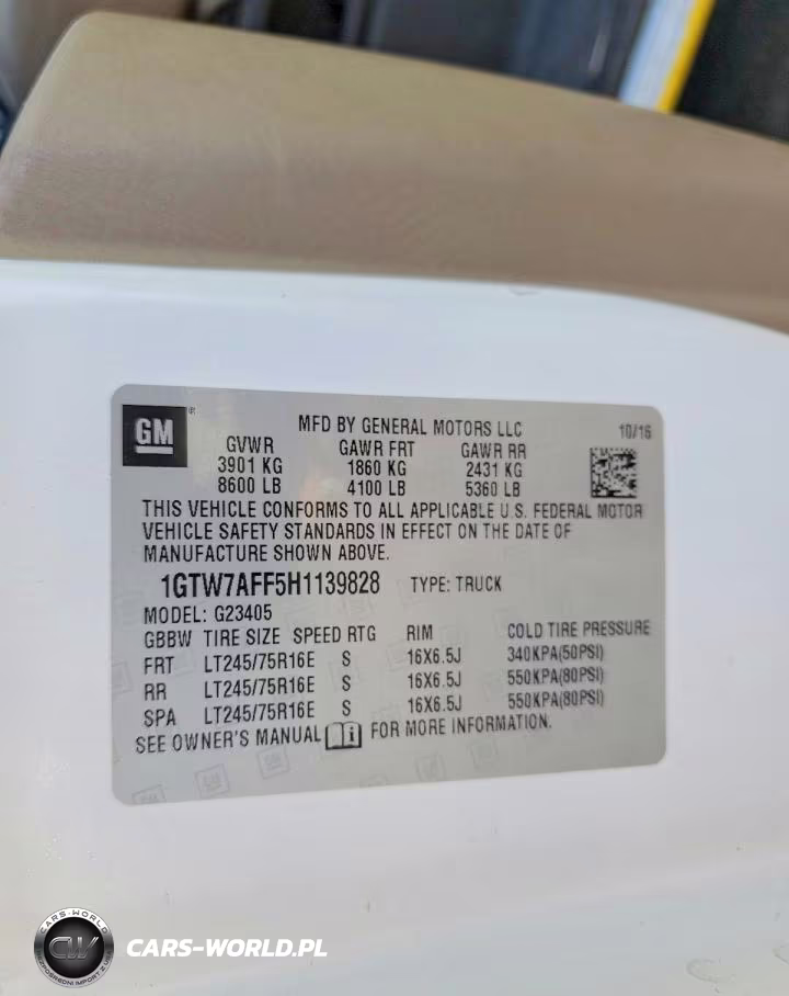 2017 GMC Savana 2500 Cargo Delivery Van VIN:1GTW7AFF5H1139828 - 13