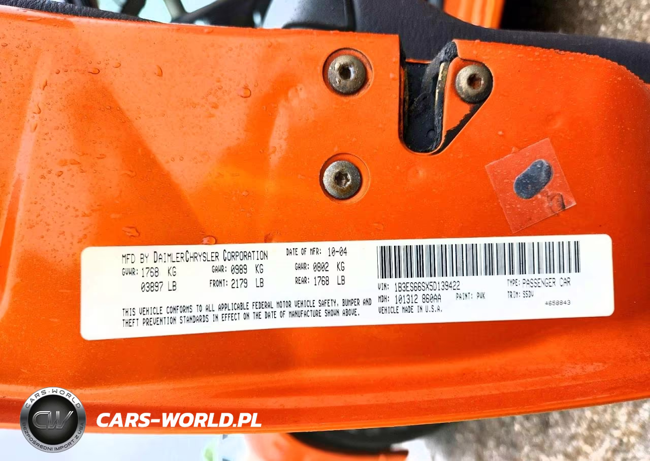 2005 Dodge Neon Srt-4 VIN:1B3ES66SX5D139422 - 12
