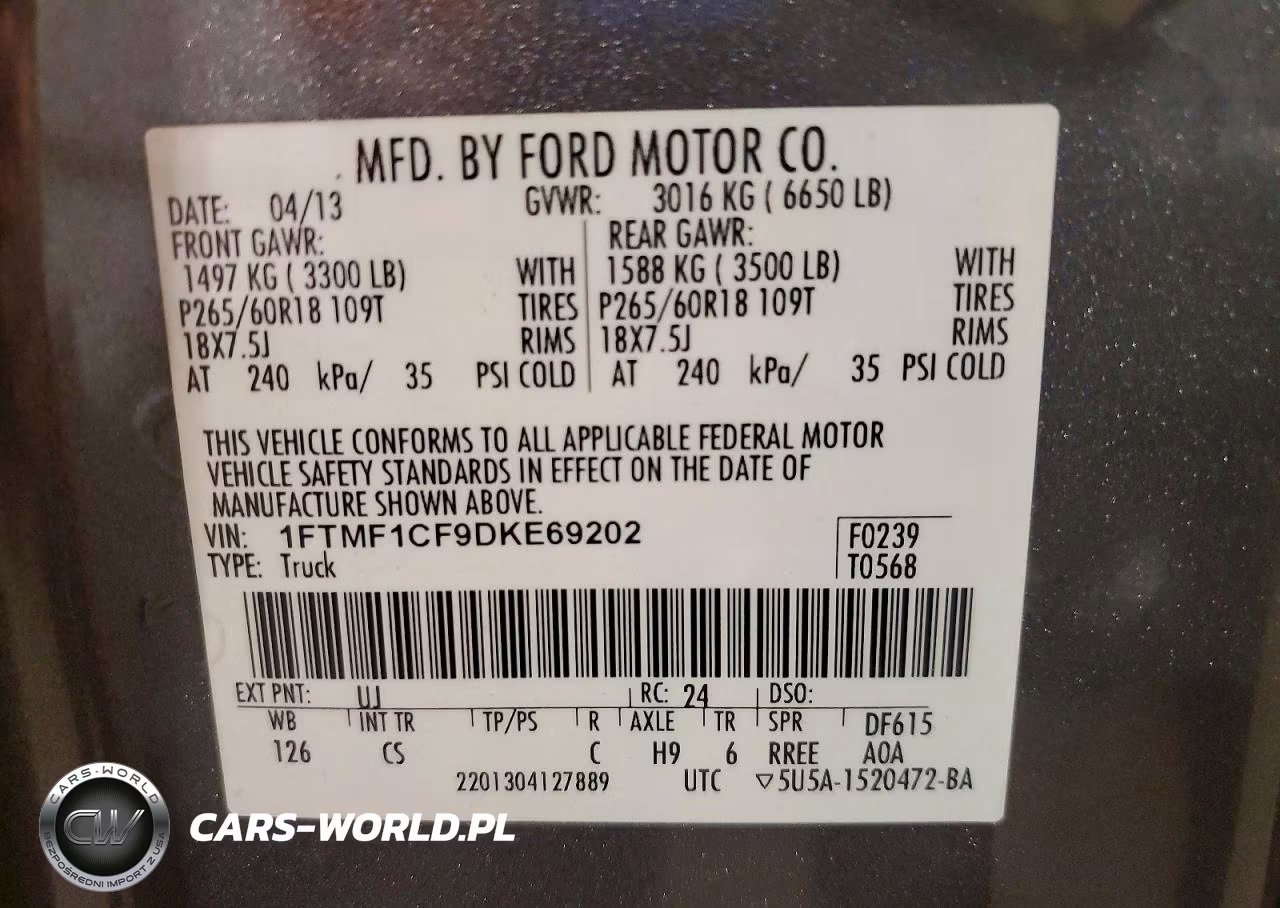 2013 Ford F150 VIN:1FTMF1CF9DKE69202 - 12